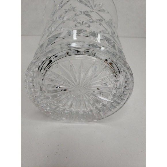 Genuine 24% Lead Crystal Flared Vase by DePlomb Crystal Pineapple Diamond Design - Picture 5 of 8